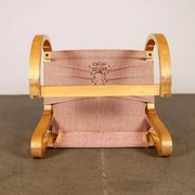 Vintage armchair from the 1970s in wood and fabric, Italy.