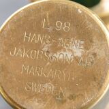3 brass candlesticks by Hans Agne Jakobsson, Suede circa 1960