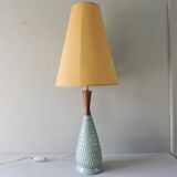 Scandinavian ceramic and teak lamp from the 60s