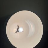 70s metal globe pendant light with Rispal teak support