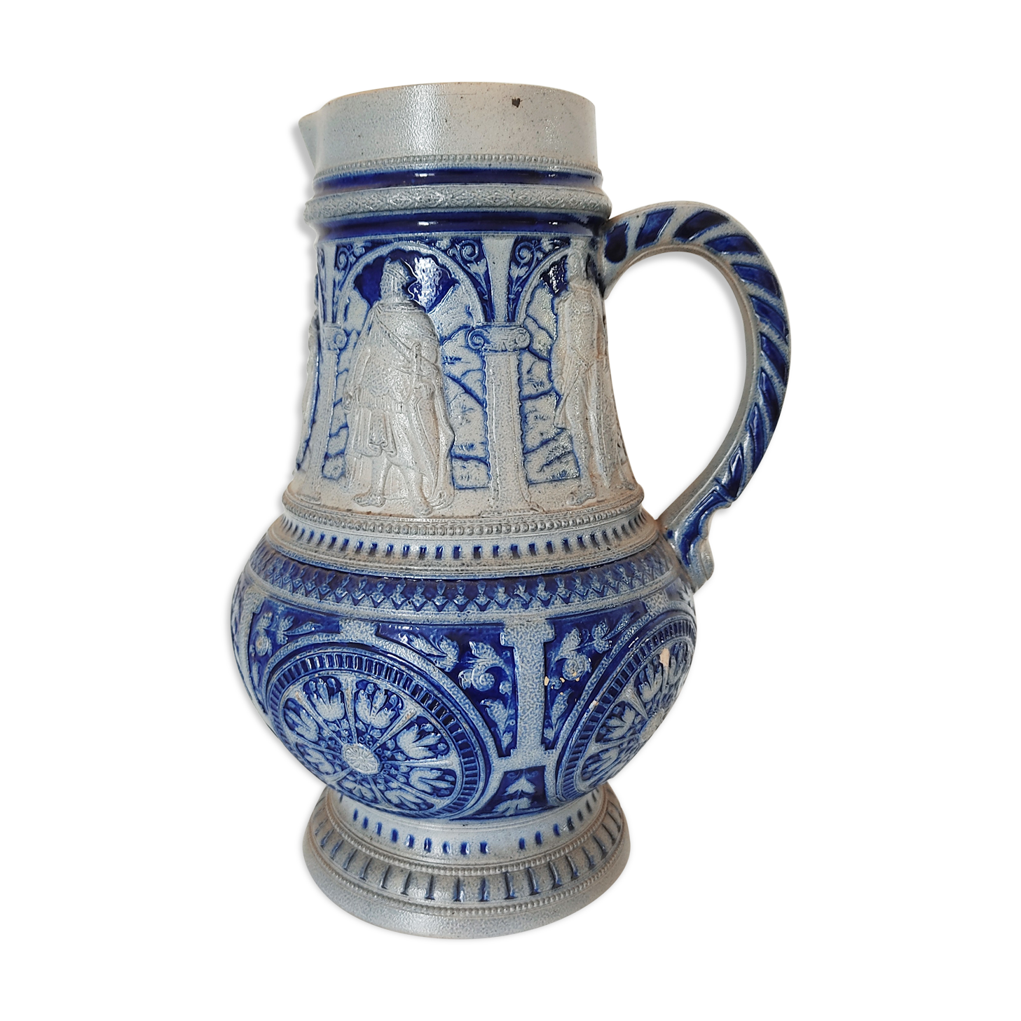 German sandstone jug decoration medieval kings