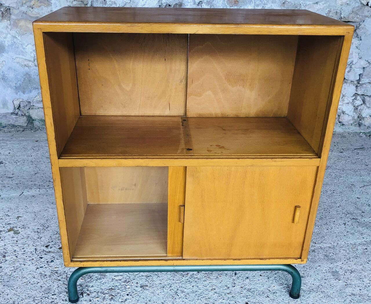 Mid-Century Vintage Storage Cabinet on Metal Legs