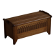 Coffre moderne danois en Oak avec sculpture décorative en relief, milieu du 20e siècle