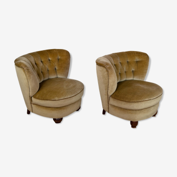 Club chairs from 1950s in mohair velvet