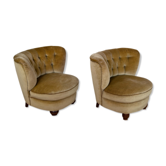 Club chairs from 1950s in mohair velvet