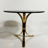 Brass & smoked glass side tables 1960’s