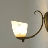 Applique murale Art Déco originale en laiton / luminaire vintage des années 1930 / époque Bauhaus