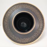 Black and gold ceramic vase west germany vintage design