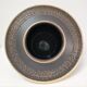 Black and gold ceramic vase west germany vintage design