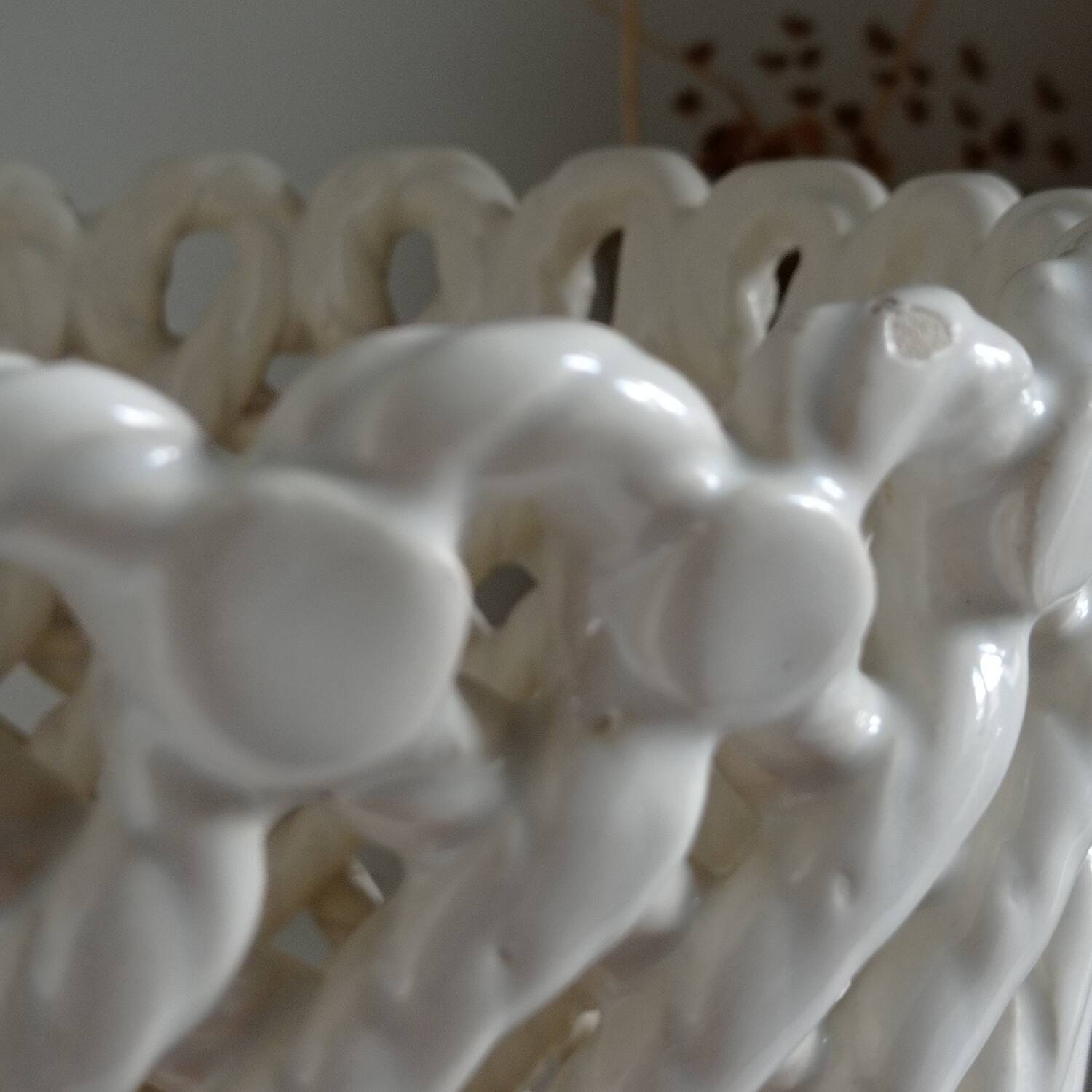 Woven ceramic planter