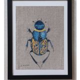 Painting on linen, the beetle