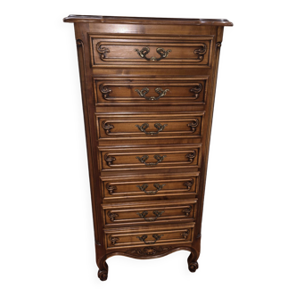 Louis XV Style Weekly Chest in Solid Cherry Wood