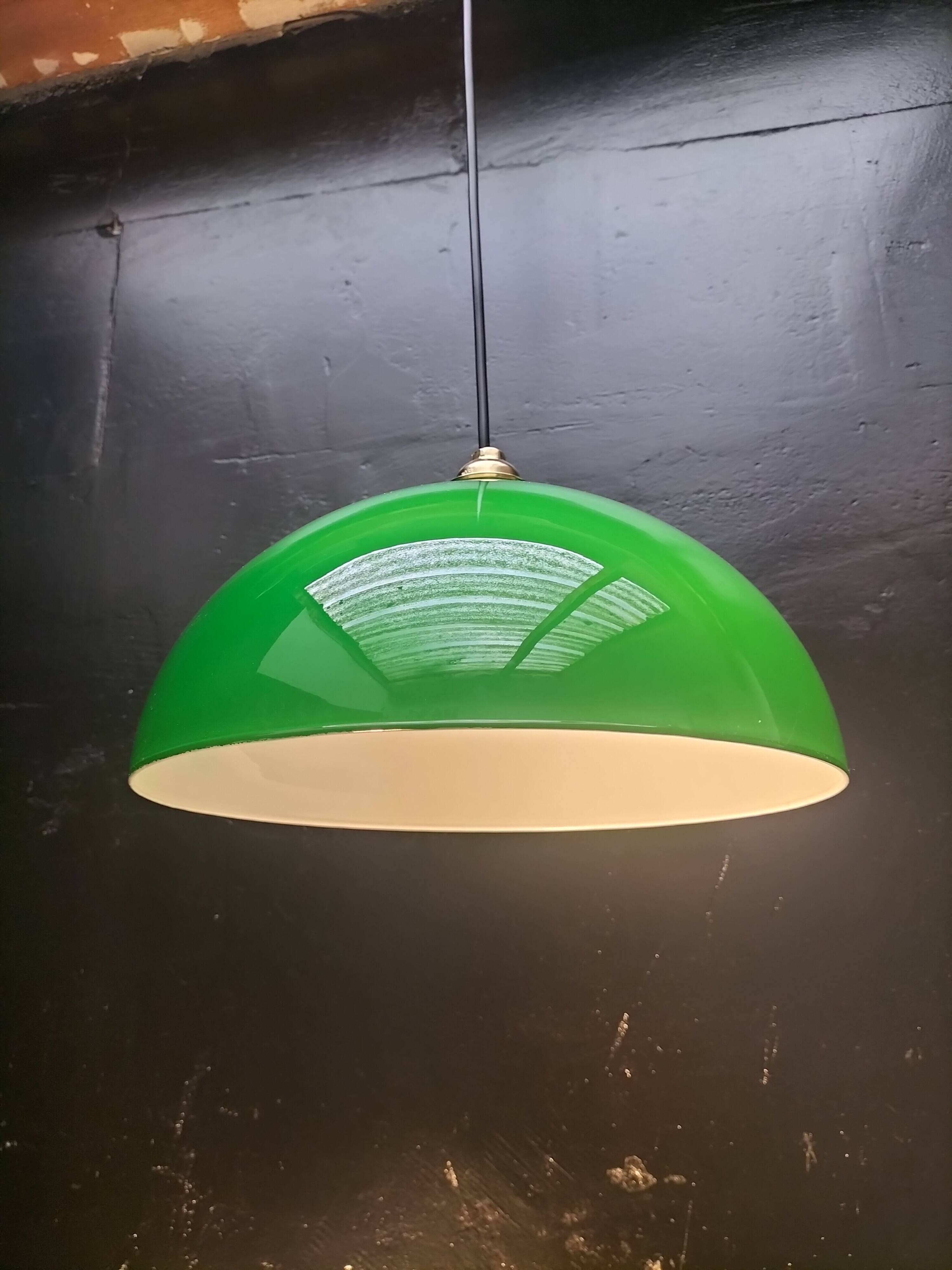 Green opaline pendant light