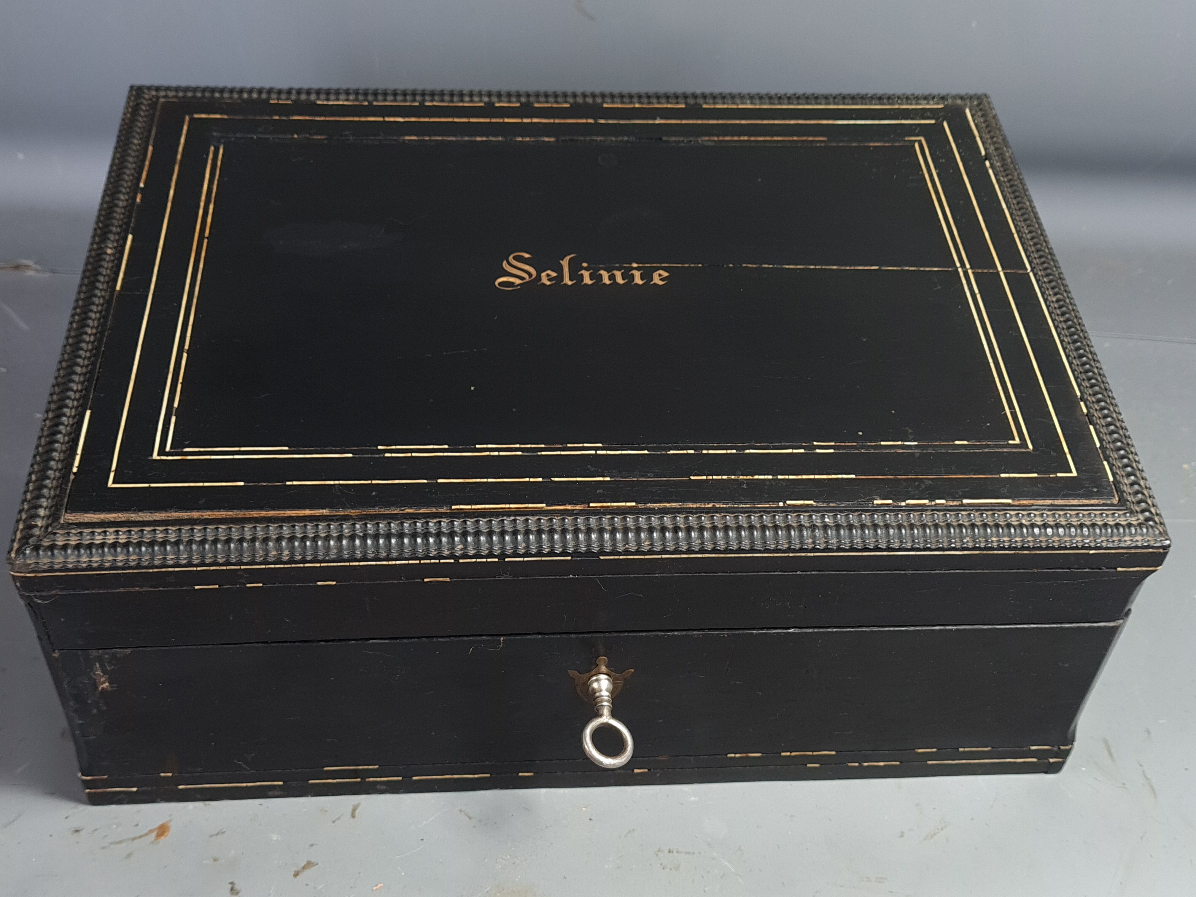 Old travel box for sewing and other Napoleon III