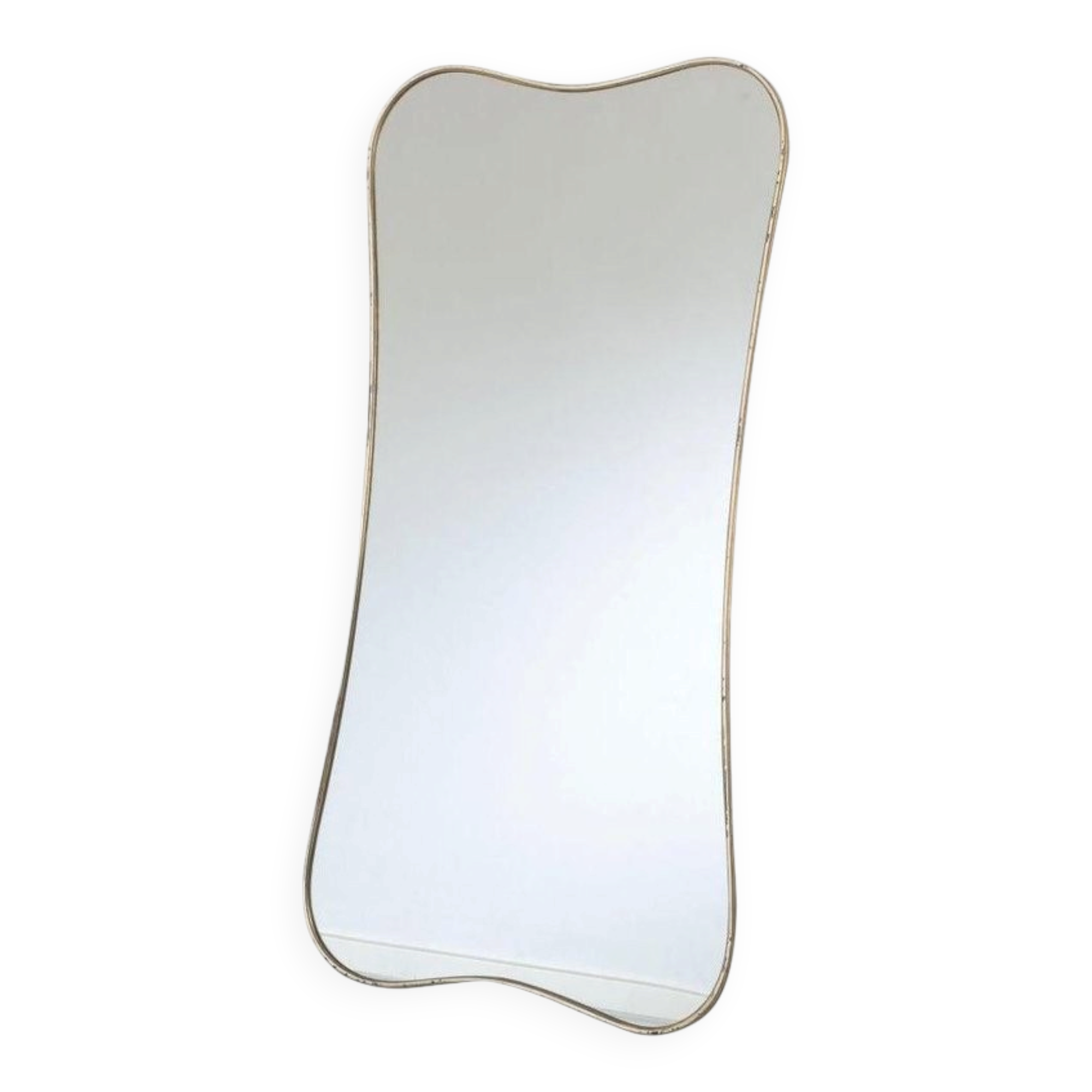 Monumental Brass Wall Mirror, Italy, 1950s