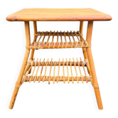 Audoux Minnet style 60's rattan bedside table