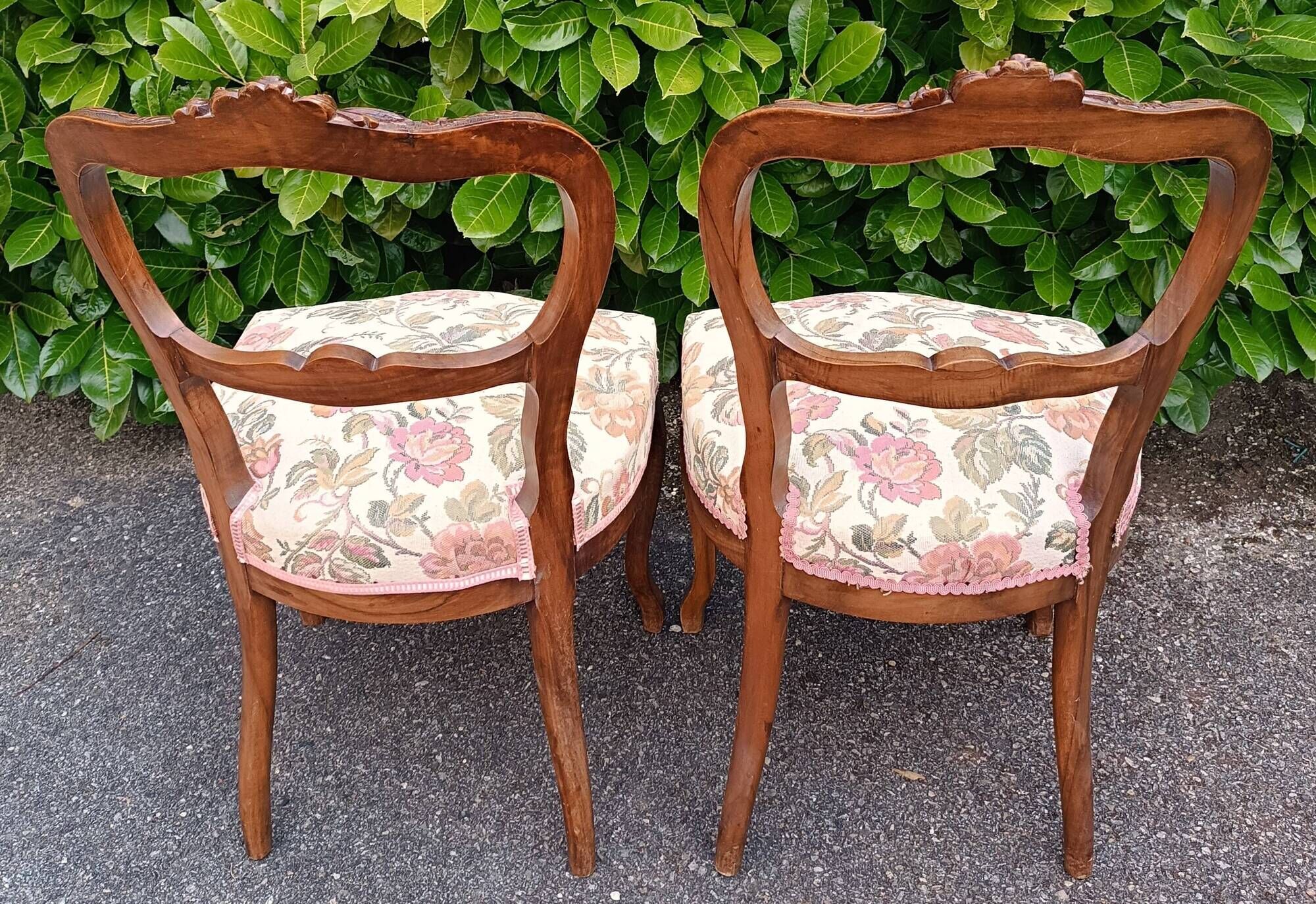 Pair of 19th-century Louis XV walnut chairs
