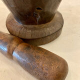 Antique African mortar in exotic wood with pestle