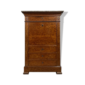 Charles X style secretary in speckled maple, 19th century, circa 1850