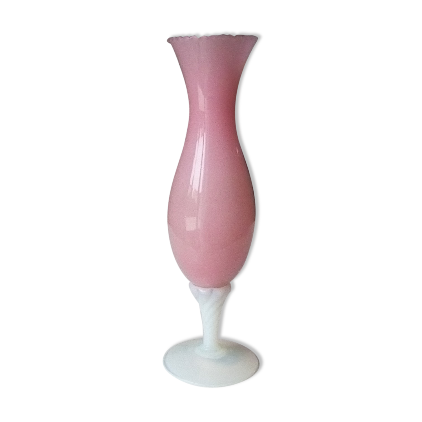Vintage pink opaline vase