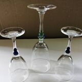 Assorted three crystal foot glasses from Arques