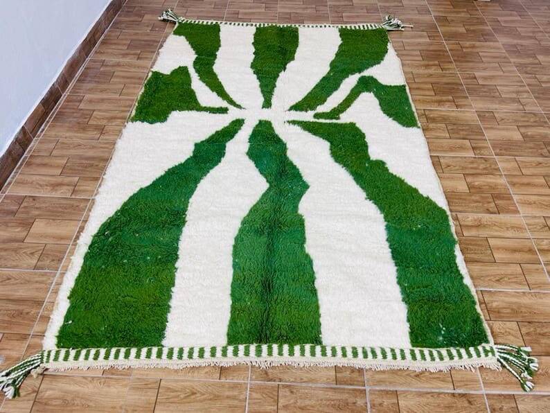 Traditional handmade pure wool Berber rug size 150 x 250 cm.