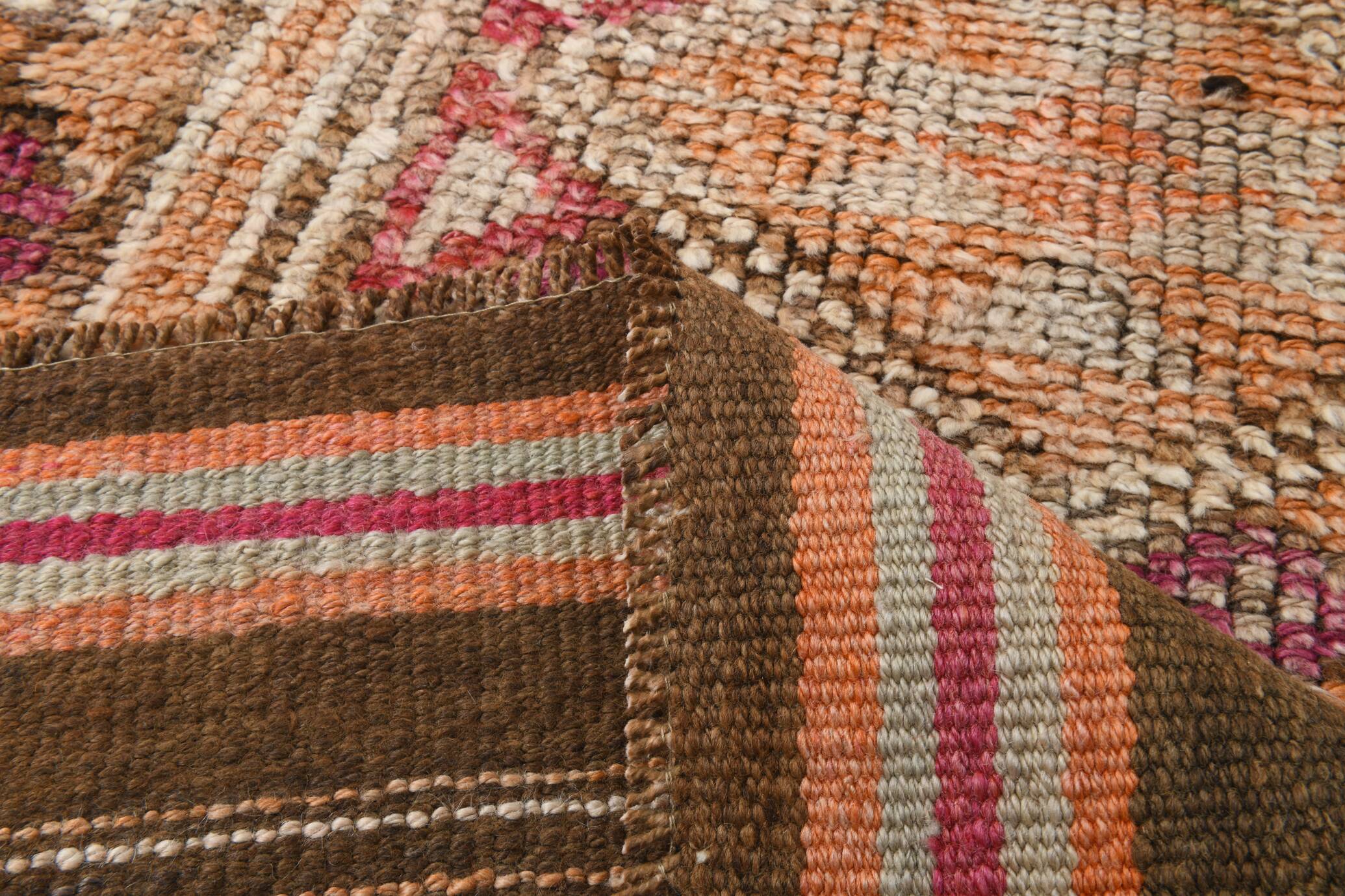 Light Orange & Red Turkish Runner Rug, 87x410Cm