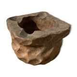 Wooden ashtray from the 1970s vintage brutalist style