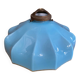 Old Suspension Opaline Blue Lampshade White Interior + Brass #E