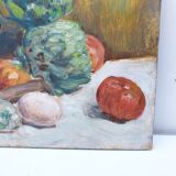 Still life painting with gouache artichokes