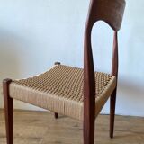 Scandinavian chair in teak and Danish rope