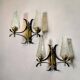 Pair Mid Century Itaian Modern  double wall sconce