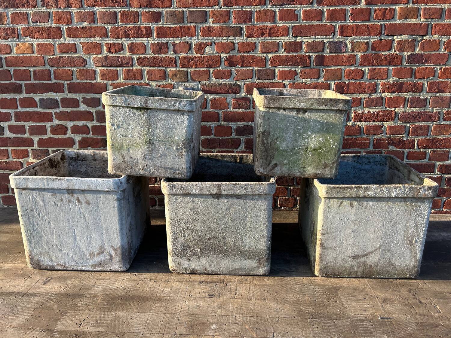 Set of 5 square planters Willy Guhl