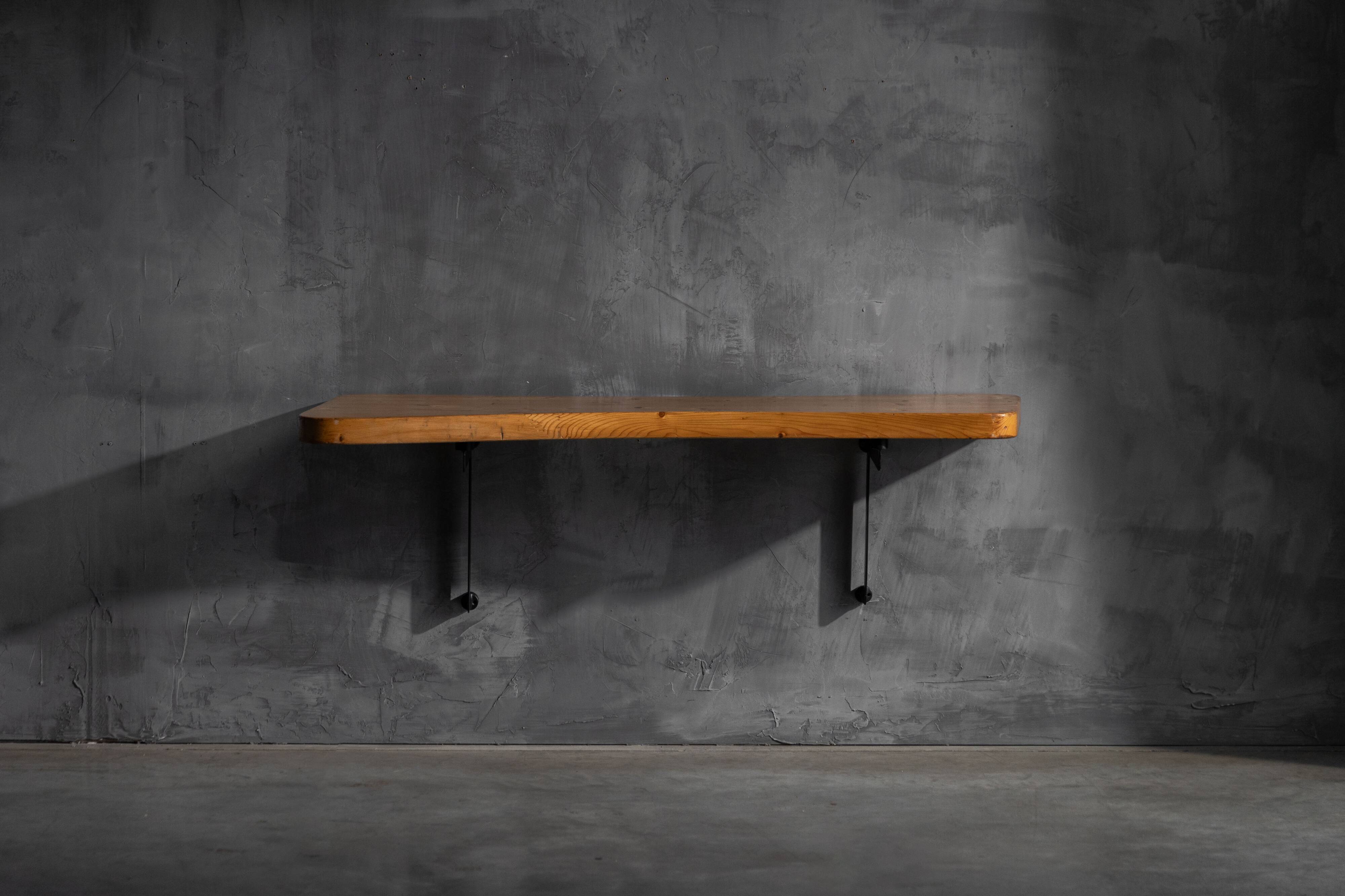 Wall-mounted console table by Charlotte Perriand, France, 1950s