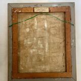 Mid Century Post Impressionist French Country Church Painting, Framed