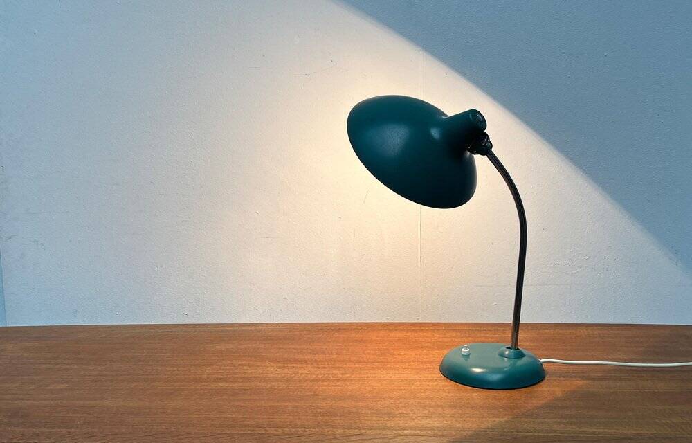 German green table lamp 6786 from the mid-century by Christian Dell for Kaiser Idell, 1960s.
