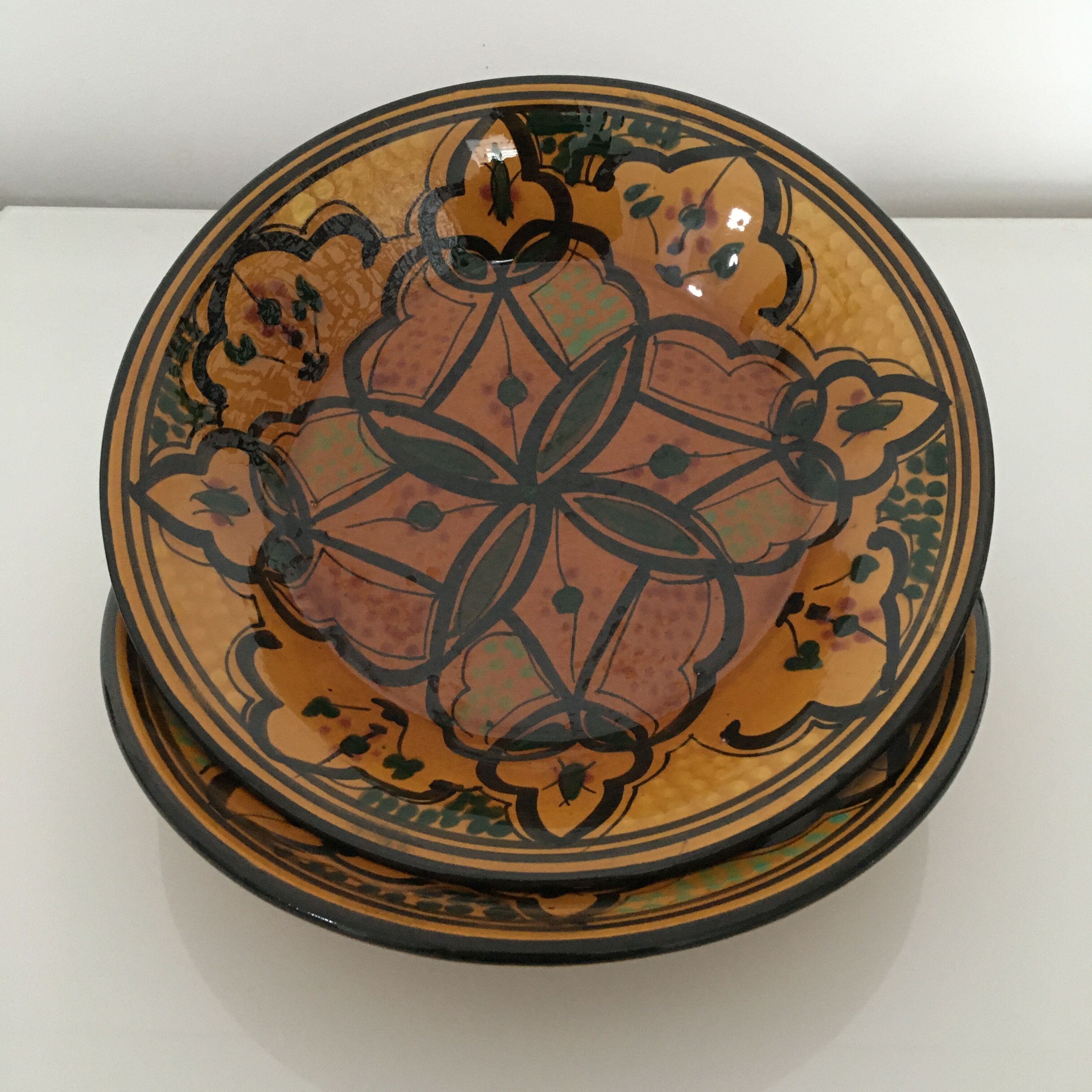 Set of 2 Moroccan deep plates.