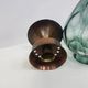 Candlestick, gold-tone brass, clear greenish glass, Austria, 1960s.