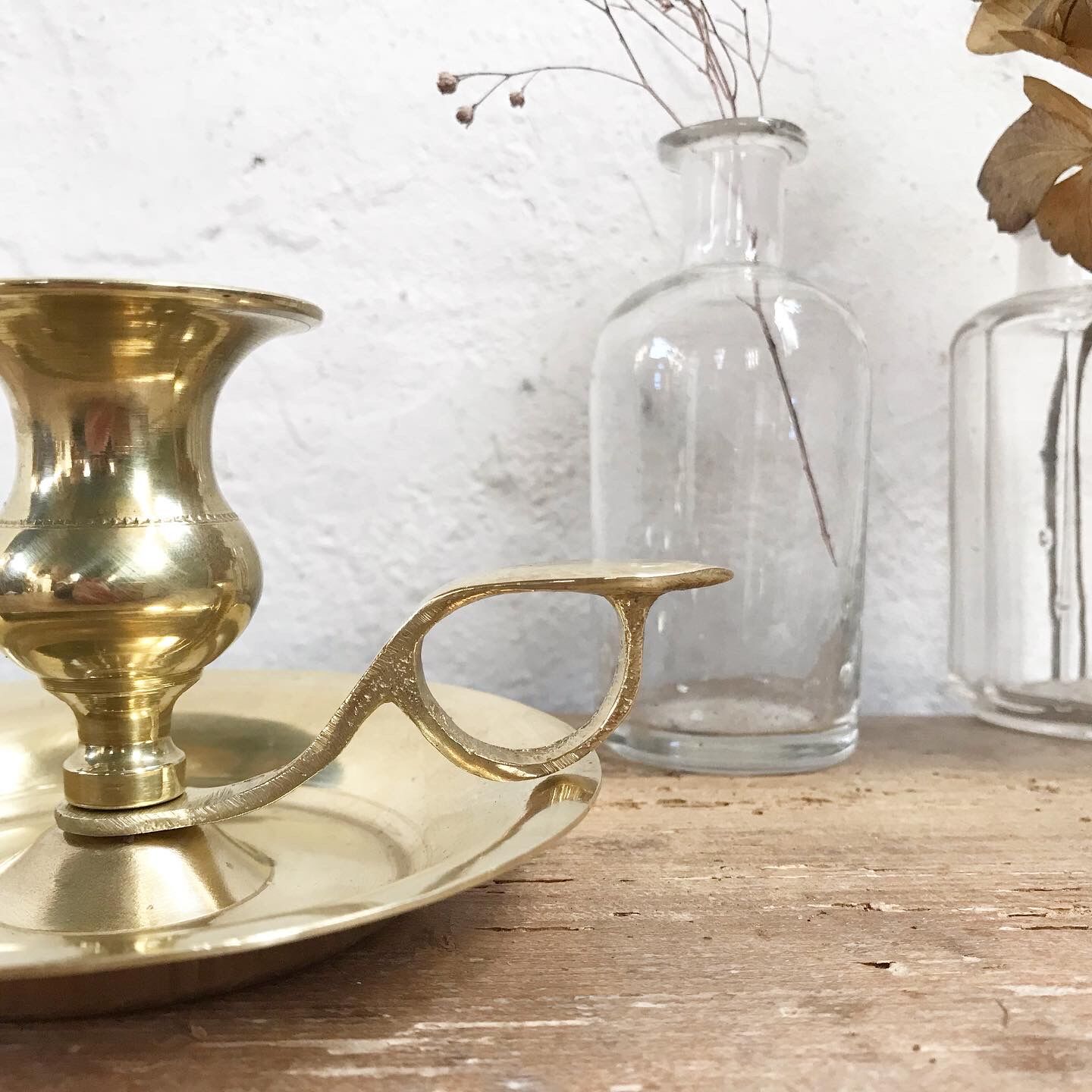 Brass cellar rat candle holder