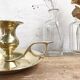 Brass cellar rat candle holder