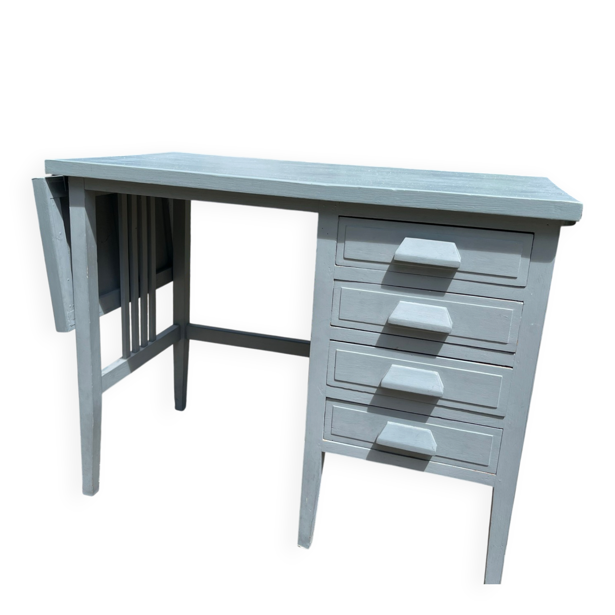Petit bureau vintage bleu gris