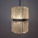 Brutalist Suspension "Ice Glass" and Chrome by Kaiser Leuchten