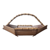 Basket / fruit bowl in wood and bamboo, France 1950