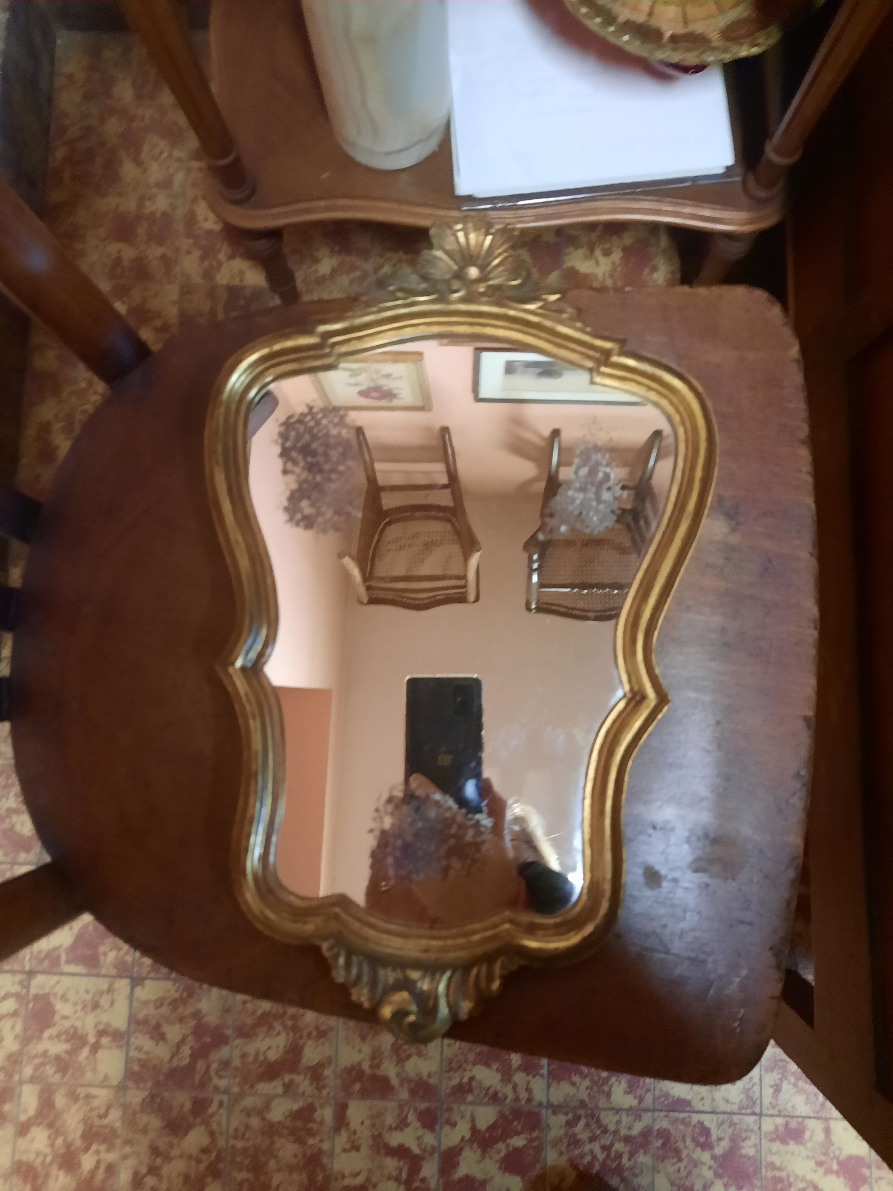 Baroque style mirror, 38x24 cm