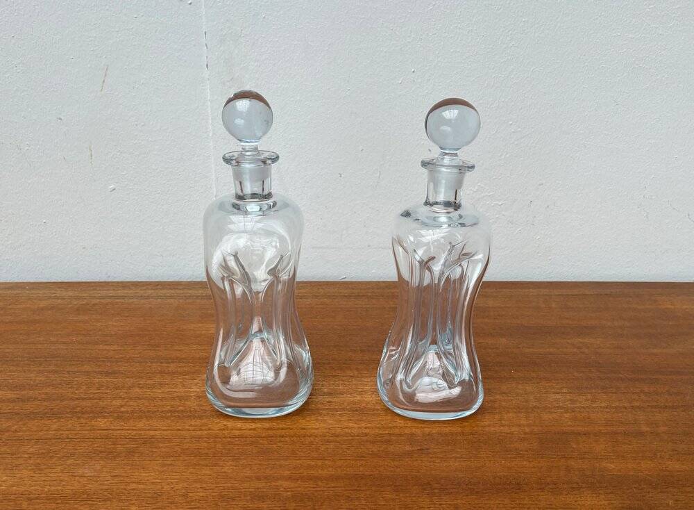 Danish Vintage Kluk Kluk Glass Bottles from Holmegaard, 1970s, Set of 2