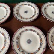 6 old English dessert plates, Wedgwood Bone, Australian model, early 20th century