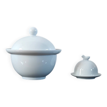 Ensemble de table vintage en porcelaine blanche