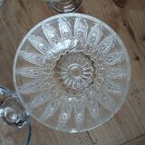 5 coupes anciennes en verre transparent
