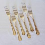 6 Christofle Art Deco style silver-plated metal forks 2106256
