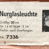 Mid-century German minimalist glass ceiling or wall lamp by Big, 1960s.